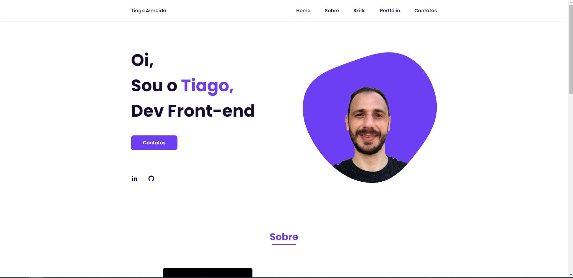 Portfólio feito com HTML, CSS e Javascript (antigo)