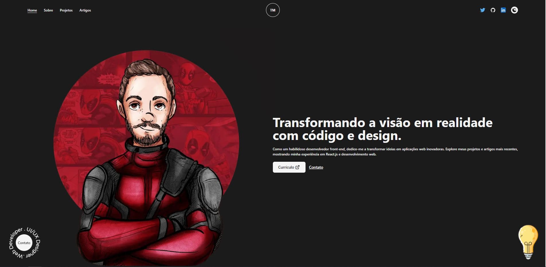 Portfólio em NextJS, Tailwind CSS e framer motion.